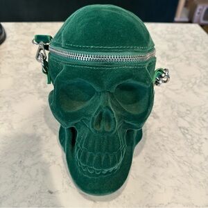 Killstar Emerald Green Velvet Skull Bag Like New